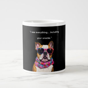 Smart Dog with Glasses – Funny Nerd Puppy Quote Giant Coffee Mug
