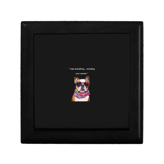 Smart Dog with Glasses – Funny Nerd Puppy Quote Gift Box (Front)