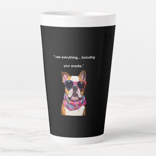 Smart Dog with Glasses – Funny Nerd Puppy Quote Latte Mug