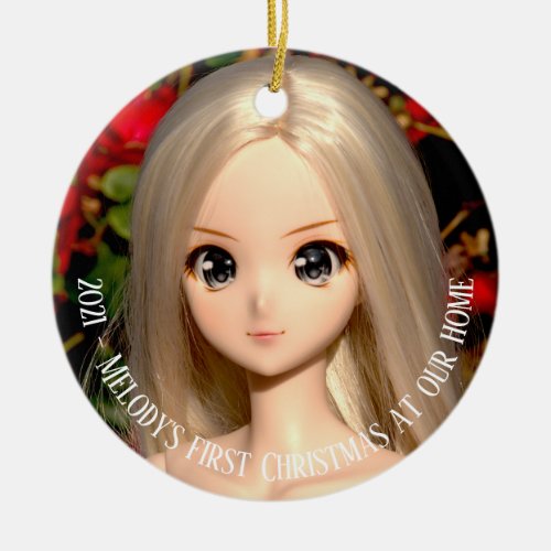 Smart Doll Melody first Chritmas photo Ceramic Orn Ceramic Ornament