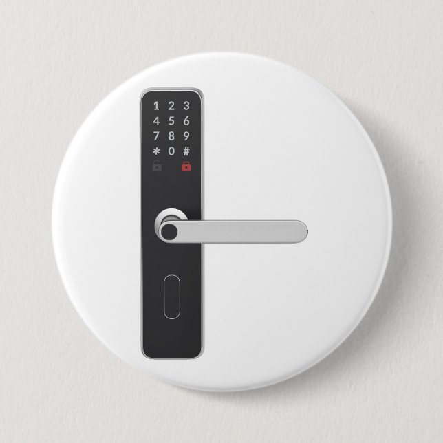 Smart door lock with integrated keypad and fingerp button (Front)