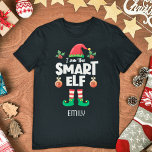 Smart elf family matching christmas name T-Shirt<br><div class="desc">Get into the holiday spirit with this humorous Smart elf t-shirt which is part of a matching family elf outfit collection containing gifts for any member of the family. Perfect for any Christmas family reunion, this t-shirt features a cute elf hat and fun legs, with the caption "I am the...</div>