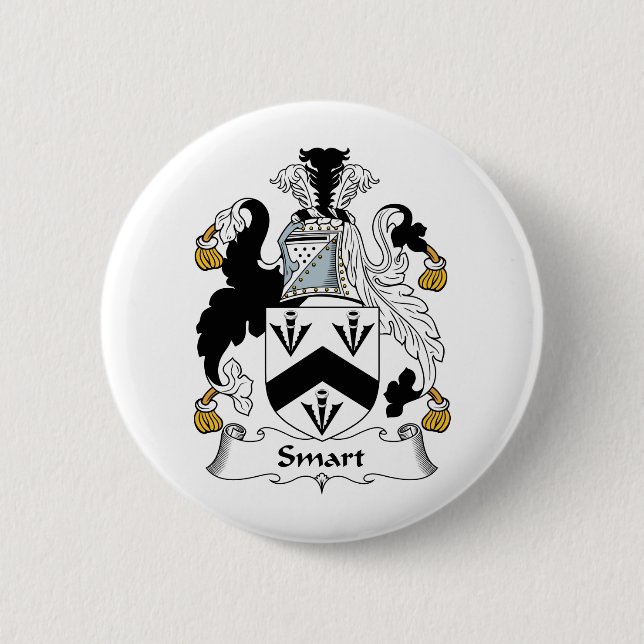 Smart Family Crest Pinback Button (Front)