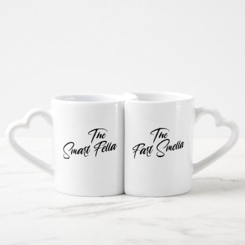 Smart Fella Fart Smella Couples Funny  Coffee Mug Set