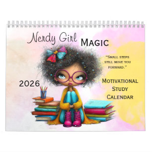 Smart Girl Motivational Study Wall Calendar 2026
