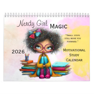 Smart Girl Motivational Study Wall Calendar 2026