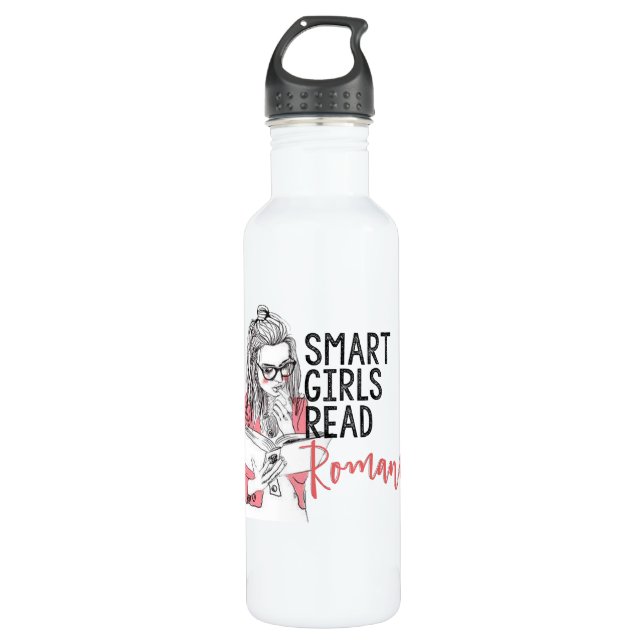 Smart Girls Read Romance Water Bottle (Front)
