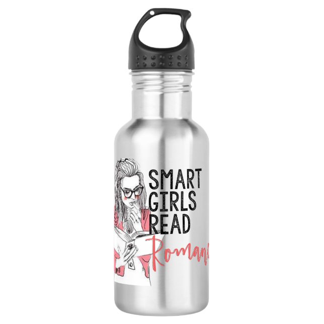 Smart Girls Read Romance Water Bottle (Front)