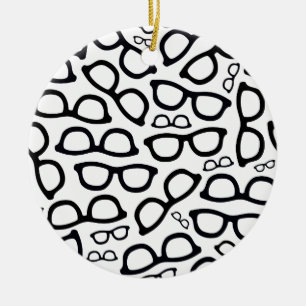 Smart Glasses Pattern Ceramic Ornament
