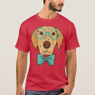 SMART GOLDEN RETRIEVER  Dog Bow Tie Wearing Glasse T-Shirt