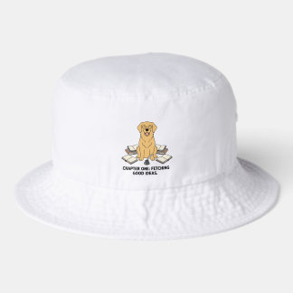 Smart Golden Retriever Writer Book Lover Adorable Bucket Hat