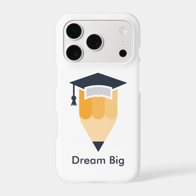 Smart Graduation Cap and Pencil iPhone Case (Back)