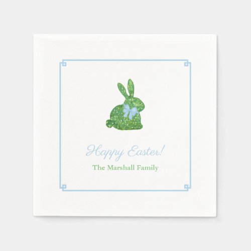 Smart Green And Blue Easter Rabbit Brunch Party Napkins