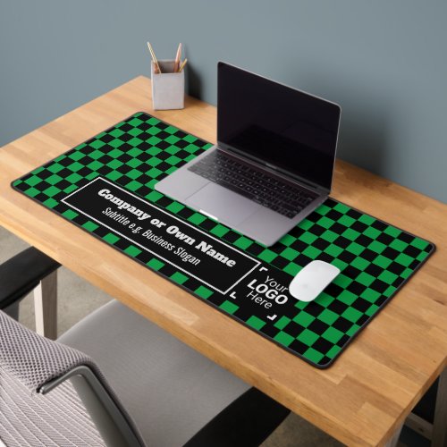 Smart Green Check _ Professional Business Branded Desk Mat