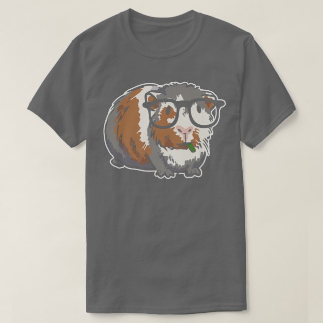 Smart Guinea Pig With Glasses  Nerd Guinea Pig  T-Shirt (Design Front)