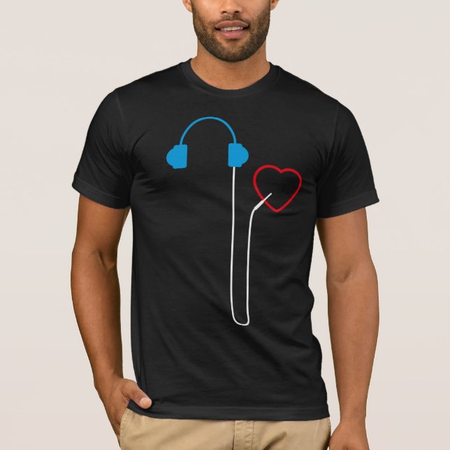 Smart Headphones Black T-Shirt (Front)