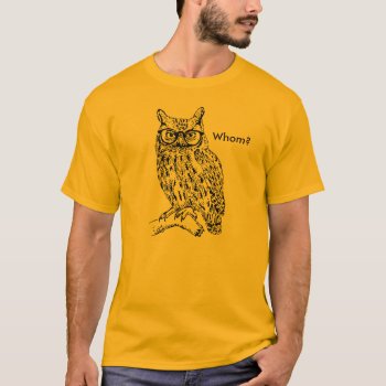Smart Hipster Owl With Glasses Black Customizable T-shirt by SmokyKitten at Zazzle