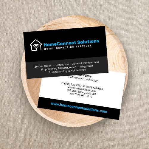 Smart Home Technician Black  Business Card