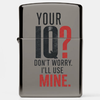 Smart IQ Sarcastic Typography Zippo Lighter