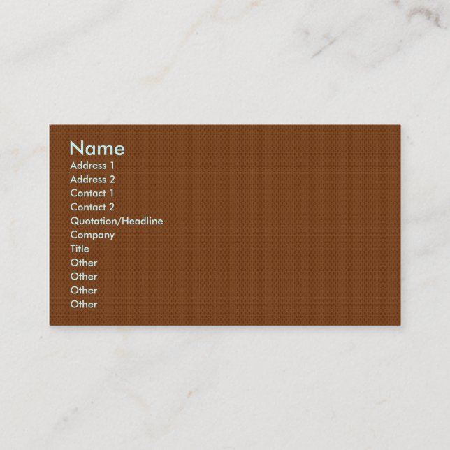 Smart light brown flower with wavy petals on rough business card (Front)