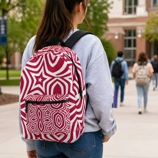 Smart Lovely White & Red Star Art Pattern Design Printed Backpack
