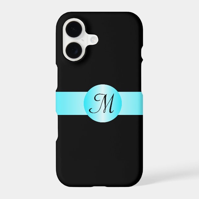 Smart Minimalist Blue Circle Monogrammed Case-Mate iPhone Case (Back)