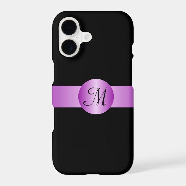 Smart Minimalist Purple Circle Monogrammed Case-Mate iPhone Case (Back)