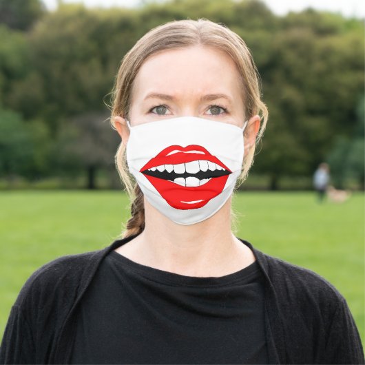 Smart Mouth Smarmy Mouth Grin Adult Cloth Face Mask (Outside)