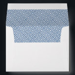 Smart Navy White Greek Key Lined Return Address Envelope<br><div class="desc">Return Address envelope design. The liner features a dark blue and white Greek Key print a. The reverse flap has the name/ return address in pale blue and navy blue, complemented by the same vase with flowers that is on the liner. This design matches my "Ginger Jar Blue White Florals...</div>