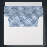 Smart Navy White Greek Key Lined Return Address Envelope<br><div class="desc">Return Address envelope design. The liner features a dark blue and white Greek Key print a. The reverse flap has the name/ return address in pale blue and navy blue, complemented by the same vase with flowers that is on the liner. This design matches my "Ginger Jar Blue White Florals...</div>
