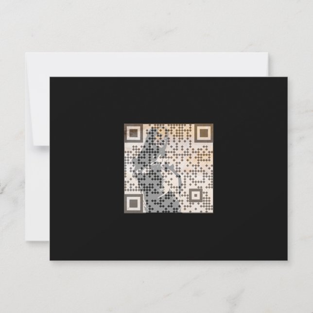 Smart Orange Shades Monochrome Indie Song Qr Code Invitation (Front)