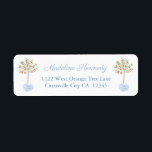 Smart Orange Tree Ginger Jar Return Address Label<br><div class="desc">Return address label design with a stylized orange tree in a blue and white planter and the liner printed with a matching Ginger Jar pattern. Elements handpainted by me in watercolors before being scanned into digital form. To match my preppy orange tree/ ginger jar range of stationery.</div>
