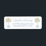 Smart Orange Tree Ginger Jar Return Address Label<br><div class="desc">Return address label design with a stylized orange tree in a blue and white planter and the liner printed with a matching Ginger Jar pattern. Elements handpainted by me in watercolors before being scanned into digital form. To match my preppy orange tree/ ginger jar range of stationery.</div>
