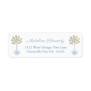 Smart Orange Tree Ginger Jar Return Address Label