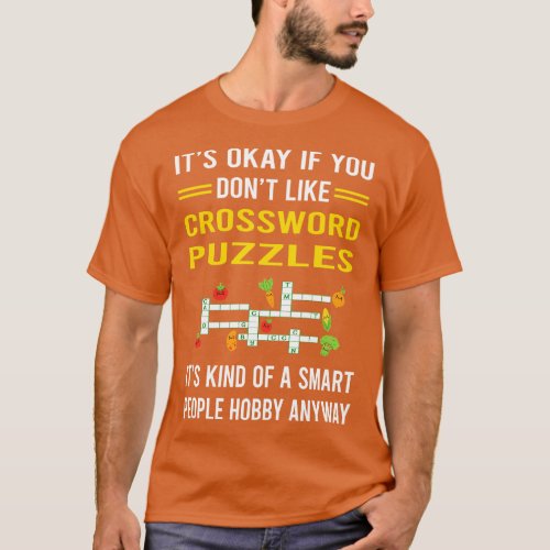 Smart People Hobby Crossword Puzzles T_Shirt