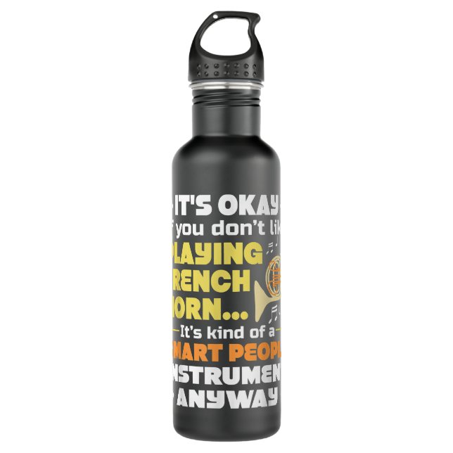 Smart People Instrument - French Horn Player Frenc Stainless Steel Water Bottle (Front)