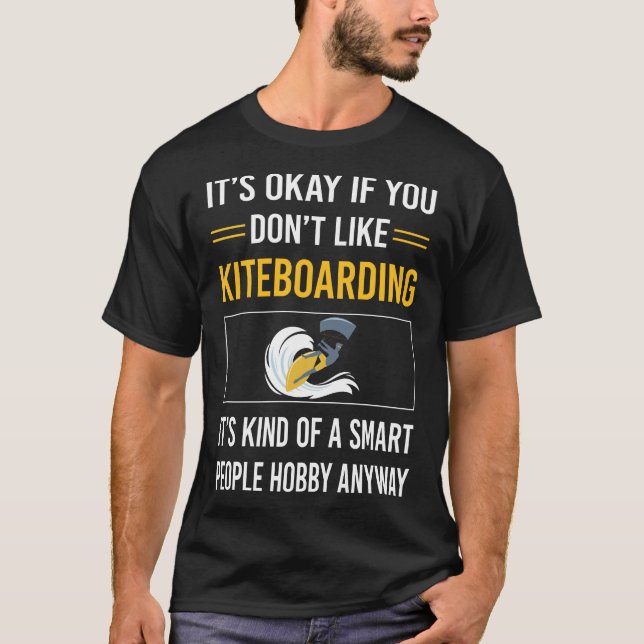 Smart People Kiteboarding Kiteboard Kiteboarder T-Shirt (Front)