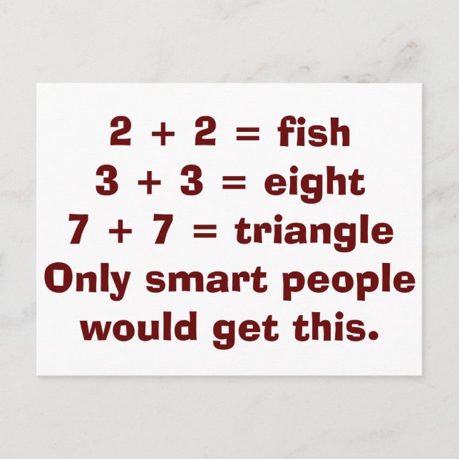 Smart People Math Postcards (Front)