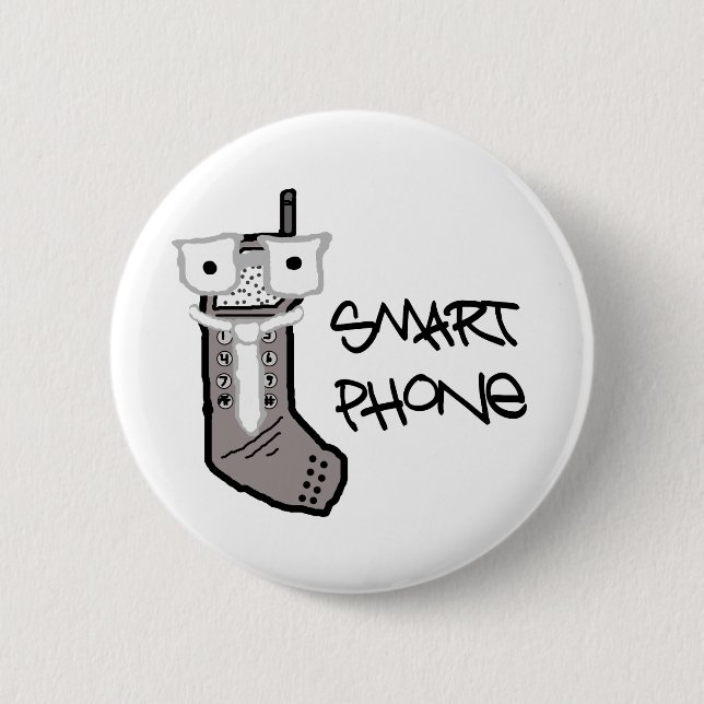 "Smart" Phone Pinback Button (Front)