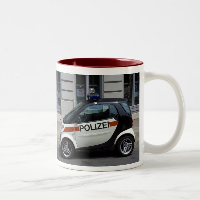 smart Police Car Two-Tone Coffee Mug (Right)