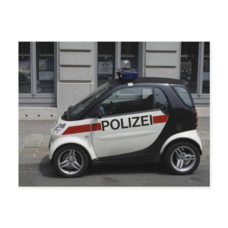 Smart Polizei Auto Postcard