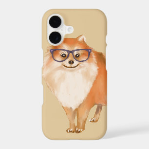 Smart Pomeranian Puppy (Background Color Editable) iPhone 17 Case