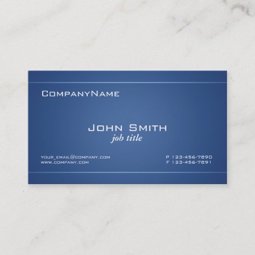 Smart professional blue business card