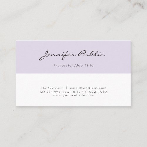 Smart Purple White Creative Modern Minimalist Business Card