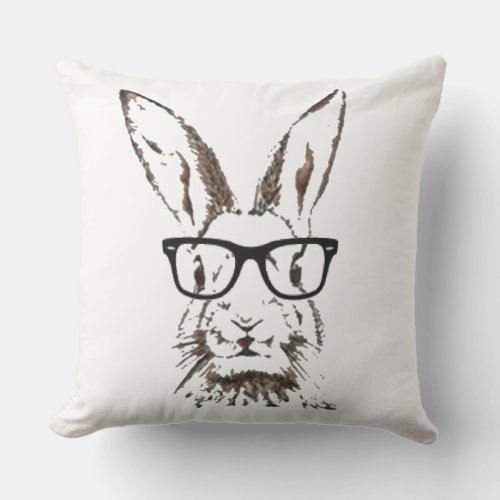 Smart Rabbit Throw Pillow