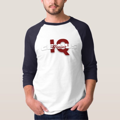 Smart Raglan w Red  White Block Font  Script  T_Shirt