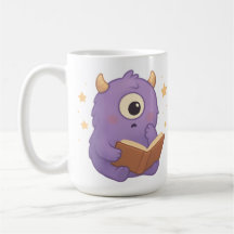 Smart Reading Monster Kids Mug — Purple Study