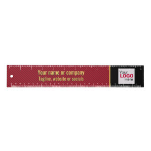 Smart Red Biz Promo or Boss Gift - Own Logo / Text Ruler