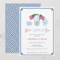 Smart Red White Due Chinoiserie Baby Shower Party