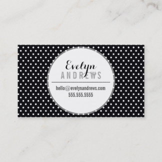 SMART SIMPLE SPOT mini polka dot bold black white Business Card